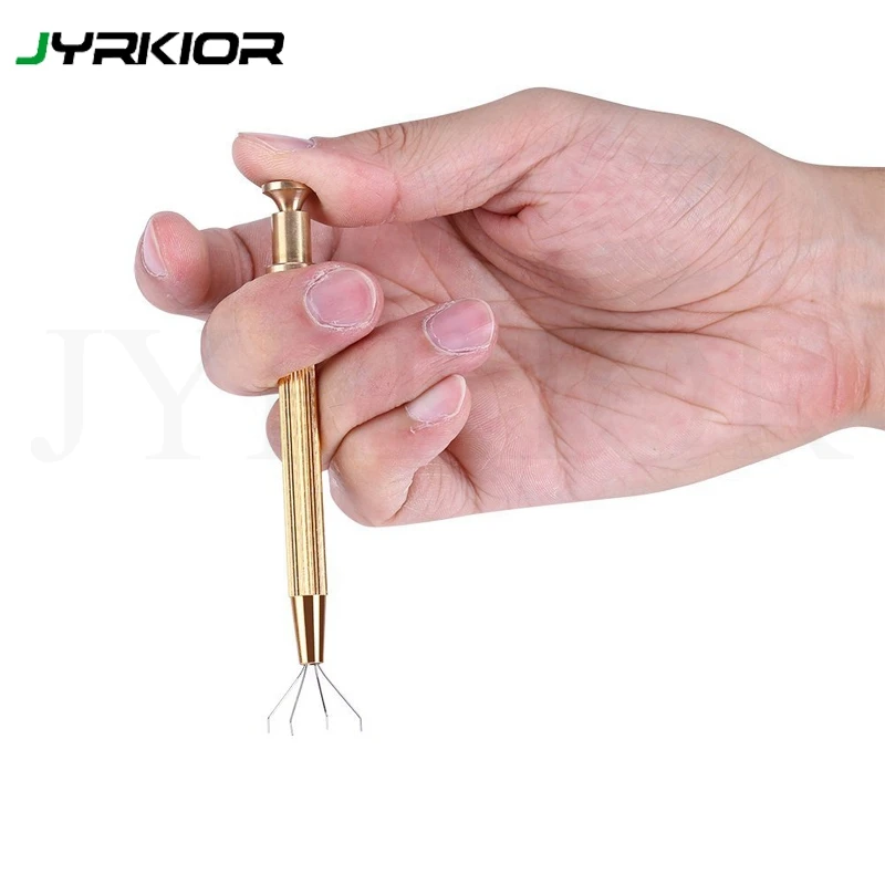 Jyrkior IC Chip Grabber 4 Claws Metal Tiny Components Gripping Device