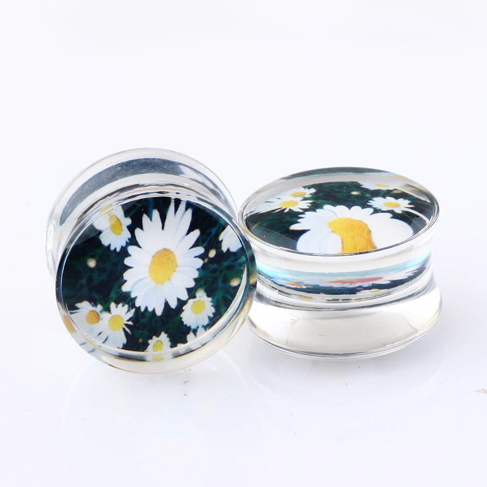 JUNLOWPY Acrylic Flared Ear Gauges Flesh Tunnels UV Plugs Body Stretching Piercing Flexible Tragus Earring Jewelry Mix 6-16mm