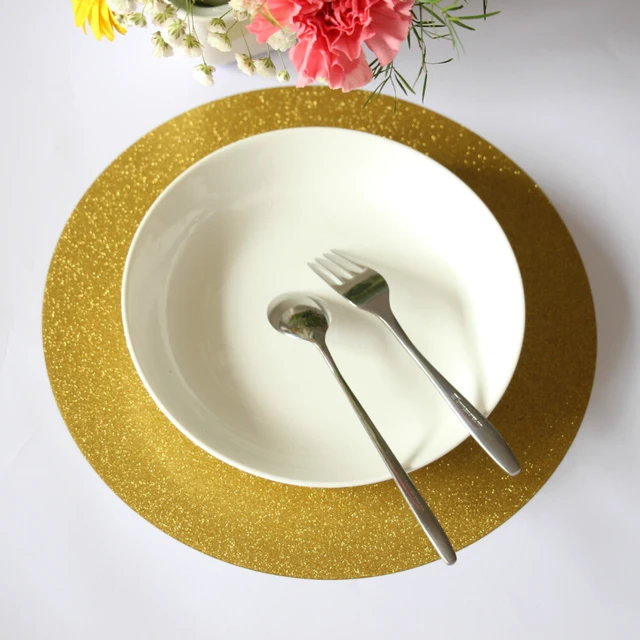 12 Inch Round Paper Placemat For Bridal Showers Partie New Year S 12 Inch Round Paper Placemat For Bridal Showers Partie New Year S Eve Table Glitter Gold