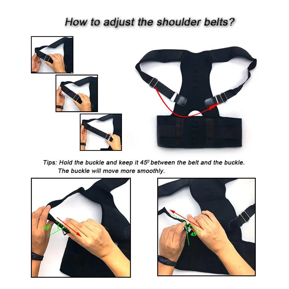 Male Female Adjustable Belt Medical Therapy Magnetic Back Posture Corrector Support Brace Lower Pain Treatment Corsets | Красота и