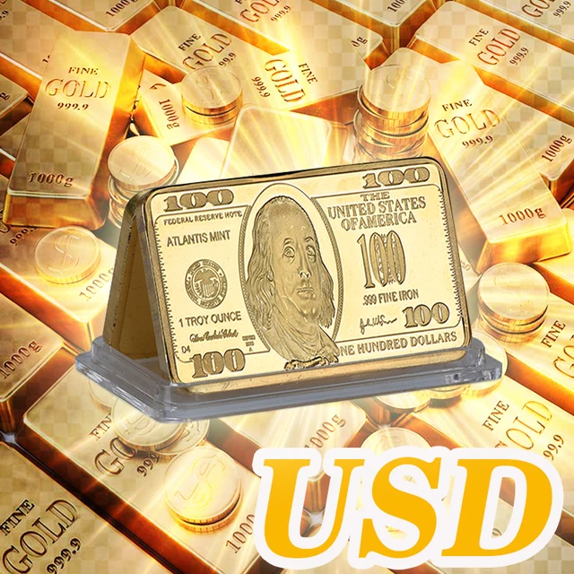 Wr Original Gold Bar Coin 100 Dollar Copy Coins Collectibles Replica Wr Original Gold Bar Coin 100 Dollar Copy Coins Collectibles Replica Fake Dollars Cryptocurrency For