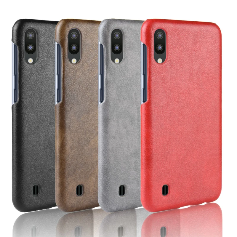 Para Samsung Galaxy M10 Caso De Lujo Litchi Patr n De Cuero De La PU 