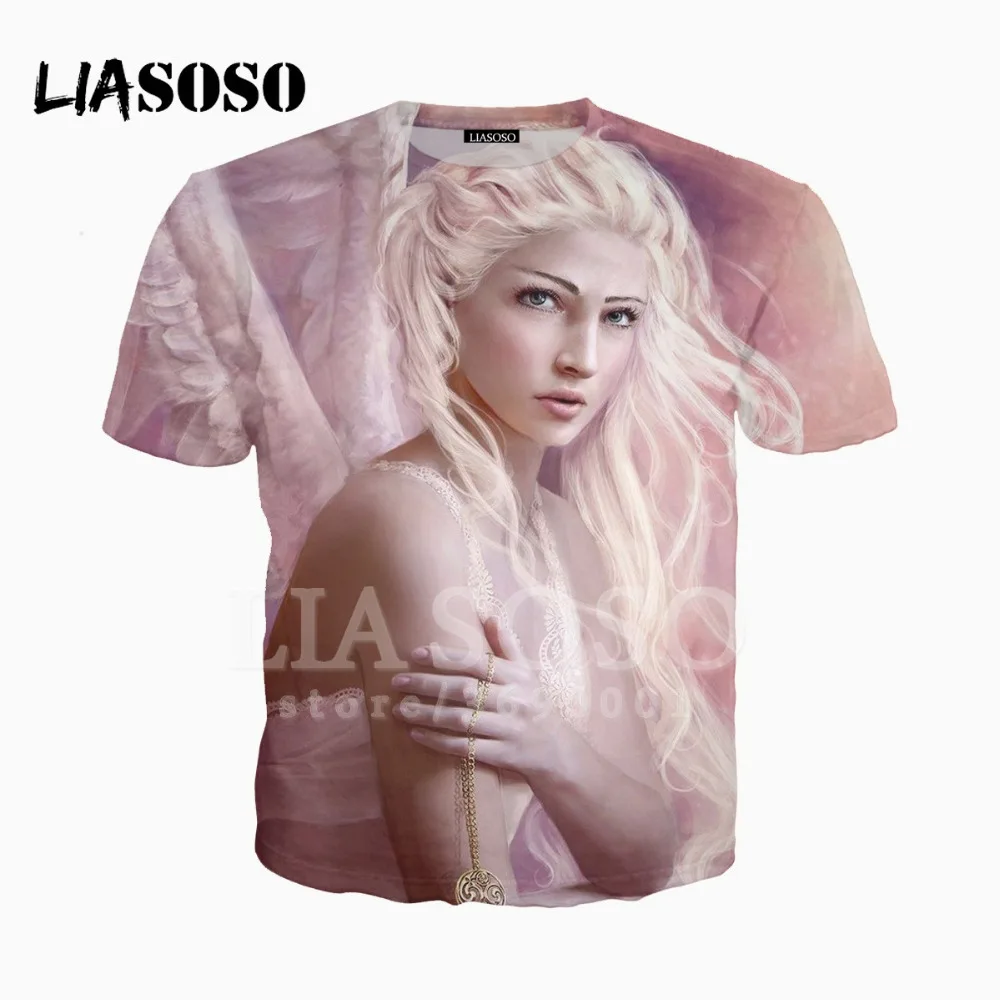 

LIASOSO 3D Print Women Men Anime Angel Girl Wings O-neck Tshirt Summer T-shirt Pullover Casual Hip Hop Tops Short Sleeve X1737