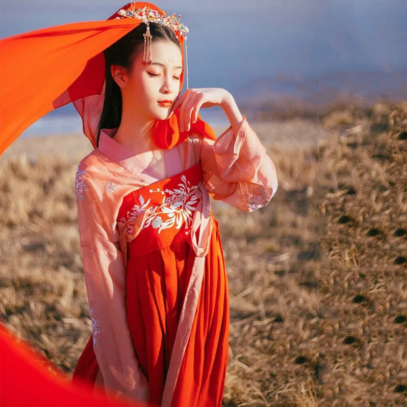 Китайский национальный, этнический стиль танцевальный костюм косплэй Hanfu для женщин Hanfu наряд принцессы леди династии Тан костюмы костюм