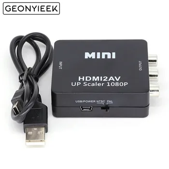 

HDMI TO AV Scaler Adapter HD Video Converter Box HDMI to RCA AV/CVSB L/R Video 1080P HDMI2AV Support NTSC PAL Wholesale