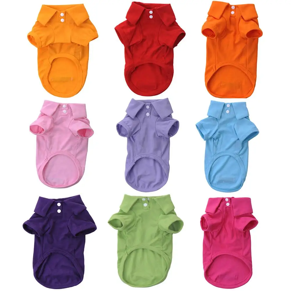 

Wholesale Summer Dog Shirt Cat Vest Breathable Cat Clothes Polo Collar T-Shirt Pet Clothes for Teddy Small Puppy Dogs 30E