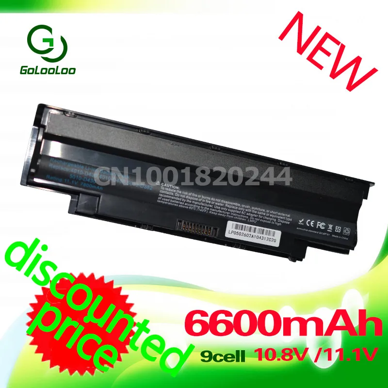 Golooloo 6600 мАч 9 ячеек j1knd Батарея для dell Inspiron N5110 N5030R N5010 N7010 N7010D N7110 N7010R 1450 3450 3550 3750|battery
