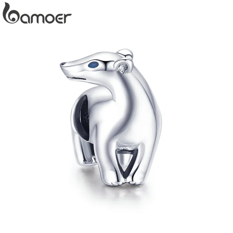 bamoer Zoo Collection Koala Panda Bear Charm Sterling Silver 925 Animal Metal Beads for Original Snake Bracelet Bijoux BSC093