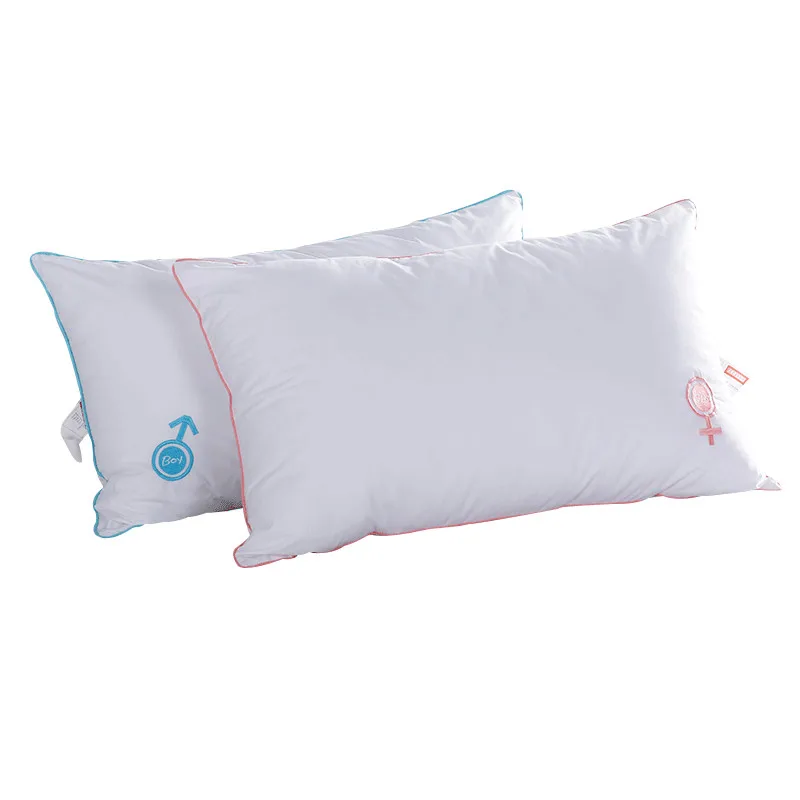 1,7 кг мягкие удобные пара любителей подушки 2 подушки хлопок поверхность+ полиэстер Наполнитель белый с буквами 74*48 см - Цвет: white