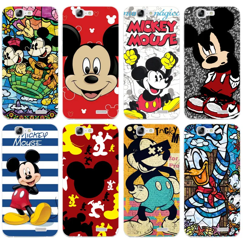 H522 Mickey Mouse Minnie Pop Art Transparent Hard Thin Skin Case Cover For Huawei P8 P9 P10 Lite Plus 2017 Honor 8 9 6X |