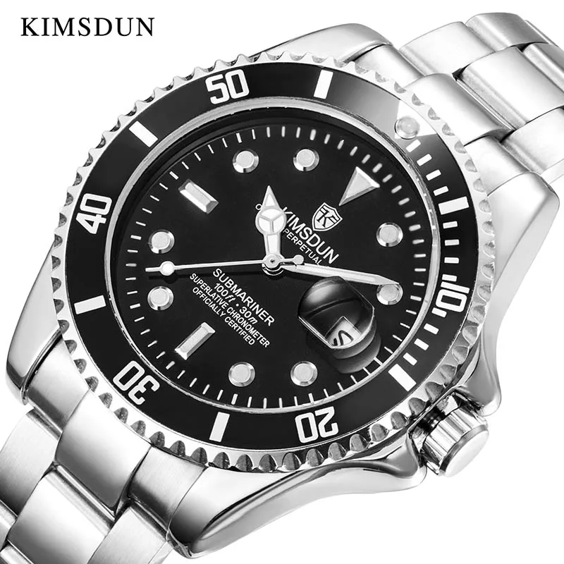 

Watches Men Fashion Watch 2018 Luxury Brand Quartz Watch KIMSDUN Man Stainless Steel Strip Mens Watches Relogio Dos Homens Clock