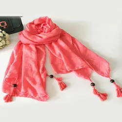 Женская мода простой блесток кистовидная Вискоза Шаль Шарф 2019 новый дизайн длинный корейский твердый платок-шарф снуд