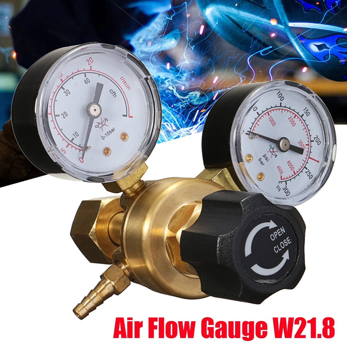 

New Mini Argon CO2 Gas Bottle Pressure Regulator MIG TIG Welding Flow Meter Gauge W21.8 1/4 Thread 0-20 mpa