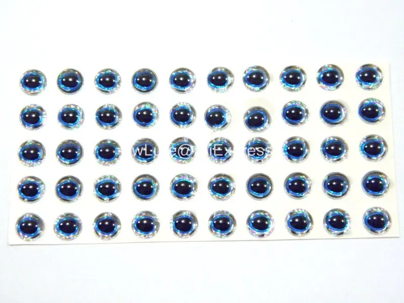 

wLure Self-Stick 5mm 6mm 7mm 3D Silver/Blue Fishing Eyes for Blank Lures Crankbait Silicone Material Lifelike Eyes UPESB