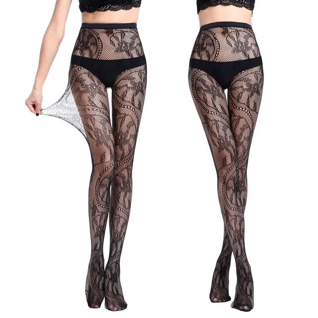 New Style Women Dragon Pattern Sexy Stockings Hollow Fishnet Stockings High Elastic Pantyhose Sexy Lingerie Underwear Tight