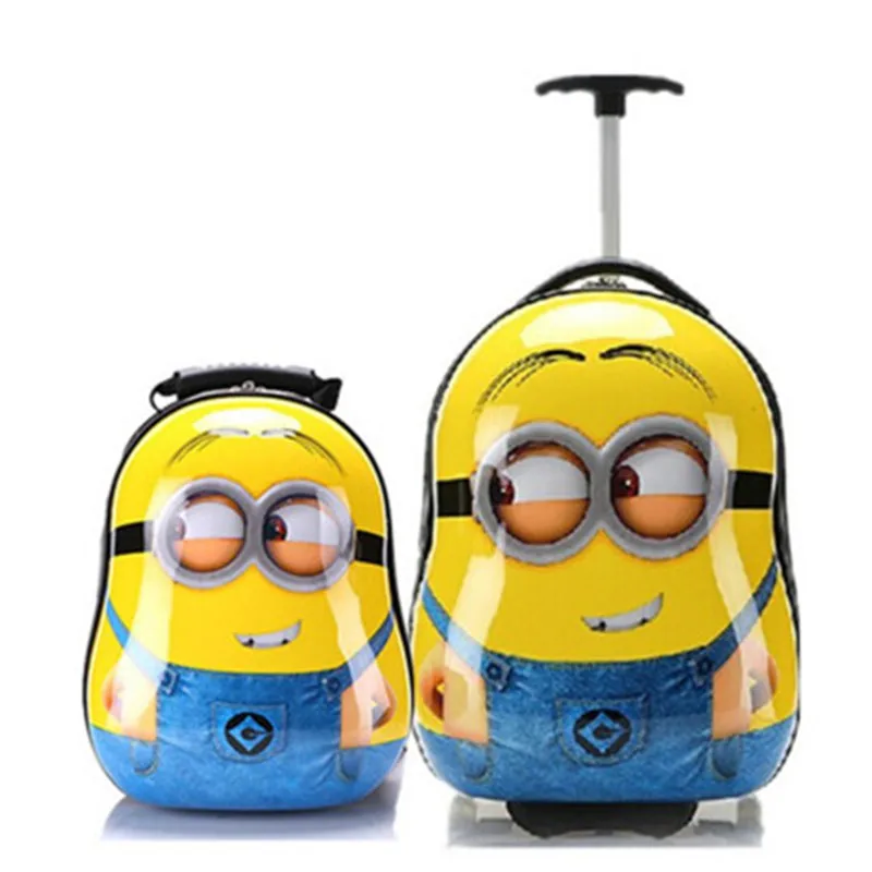 

17" Trolley bag on wheels Kid's Travel Trolley luggage suitcase Kid wheeled travel case Children Rolling Case With kid backpack