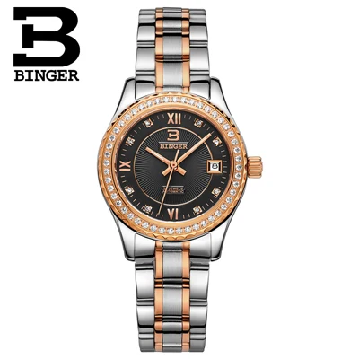 Швейцарские женские часы люксовый бренд Бингер светящиеся механические наручные часы кожаный ремешок водонепроницаемые часы B1112-6 - Цвет: Item 6
