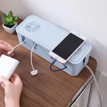 

1pc Plastic Power Strip Cord Socket Storage Box Electric Wire Storage Organizer Cable Collect Cases Power Strip Cord Storage Box