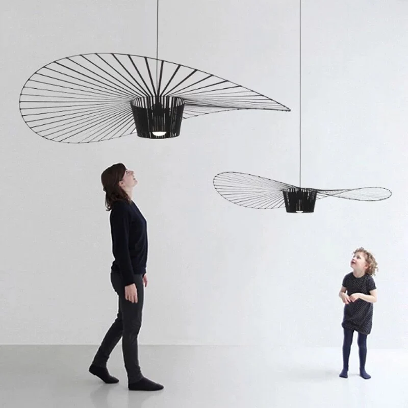 

Postmodern creative hat design pendant lamp Nordic simple paint iron lighting living room decoration E27 LED pendant light