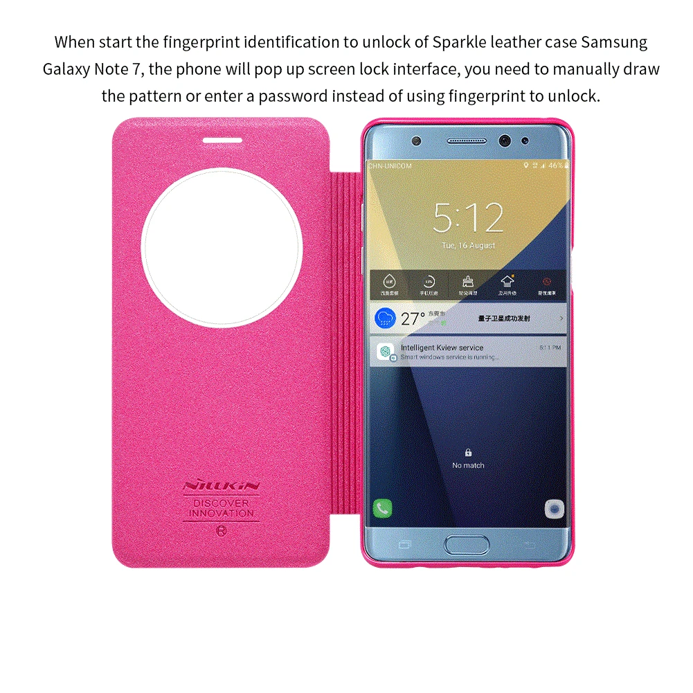 Чехол Nillkin для samsung Galaxy Note Fan Edition, высококачественный флип-кожаный смарт-чехол, функция сна для samsung Galaxy Note7
