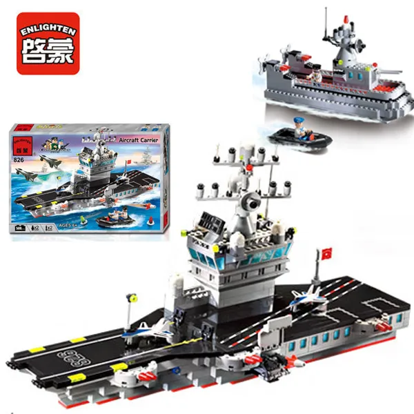 

Enlighten 826 Combat Zones Modern Military Aircraft Carrier Destroyer SWAT Model Bricks Building Block Toys For Gift