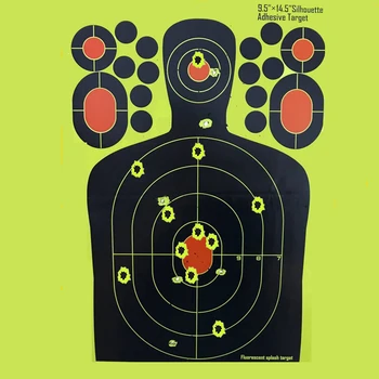 

10PCS 25x 37cm Splatter Reactive Sticker Adhesive Gun Shooting Yellow Target Paper QUAN MIAO