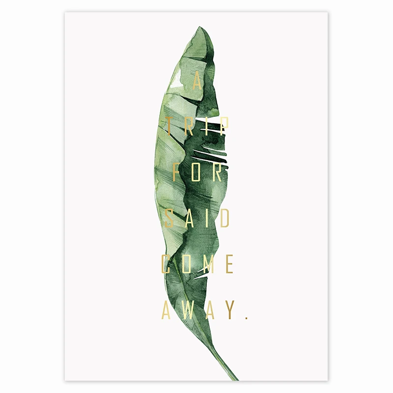 HTB12Me0dl1D3KVjSZFyq6zuFpXaa Scandinavian Style Tropical Plants Poster Green Leaves Decorative Picture Modern Wall Art Paintings for Living Room Home Decor