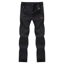 Winter waterproof mens snow pants thicken solft shell outdoor fleece hiking ski pants for men snowboard trousers skiing pants