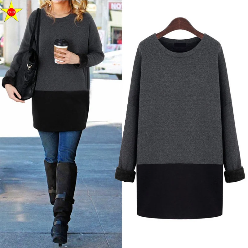 

L-5XL Plus Size Casual Women Dresses 2019 Autumn Winter Fashion Extra Large Loose Dress Thick Elegant Dress Vestidos With Velvet