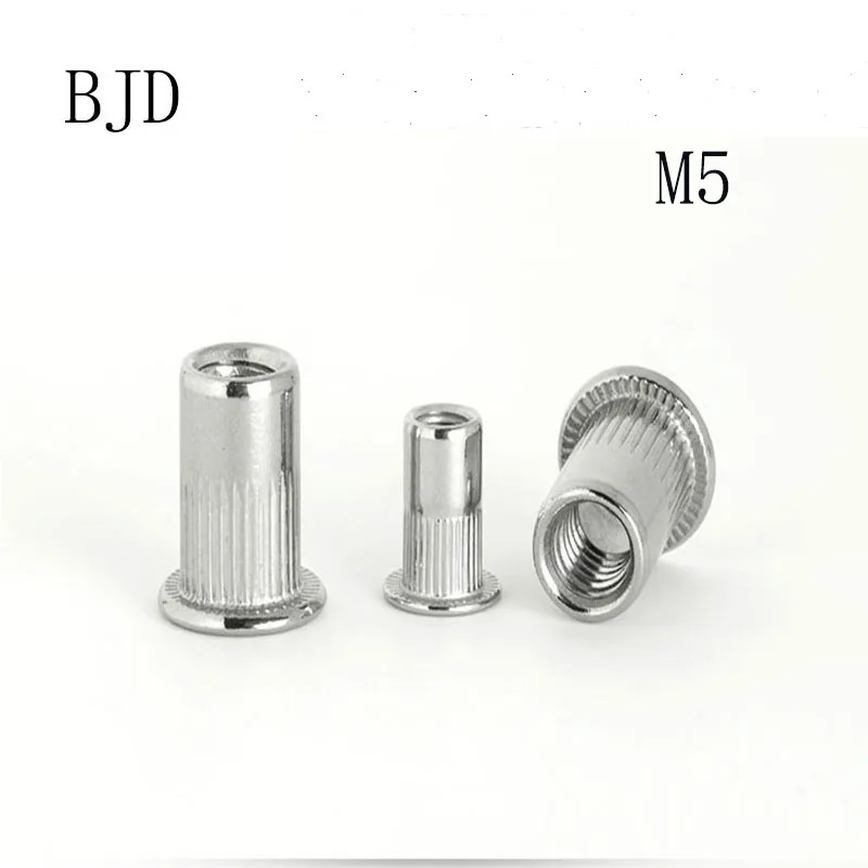 

100pcs M5 5mm nut 304 Stainless steel pull riveting nuts countersunk head racquet cap rivet nuts