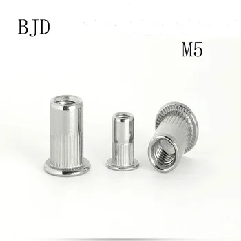

100pcs M5 5mm nut 304 Stainless steel pull riveting nuts countersunk head racquet cap rivet nuts