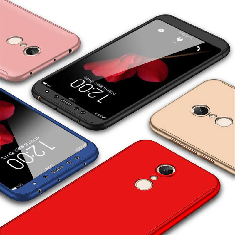 3-in-1 Plastic Case + Glass Protect Full Cover 360 for Xiaomi Redmi 5 Plus 5A Cover Redmi 6 Pro 6A S2 Case +Tempered Glass Gift