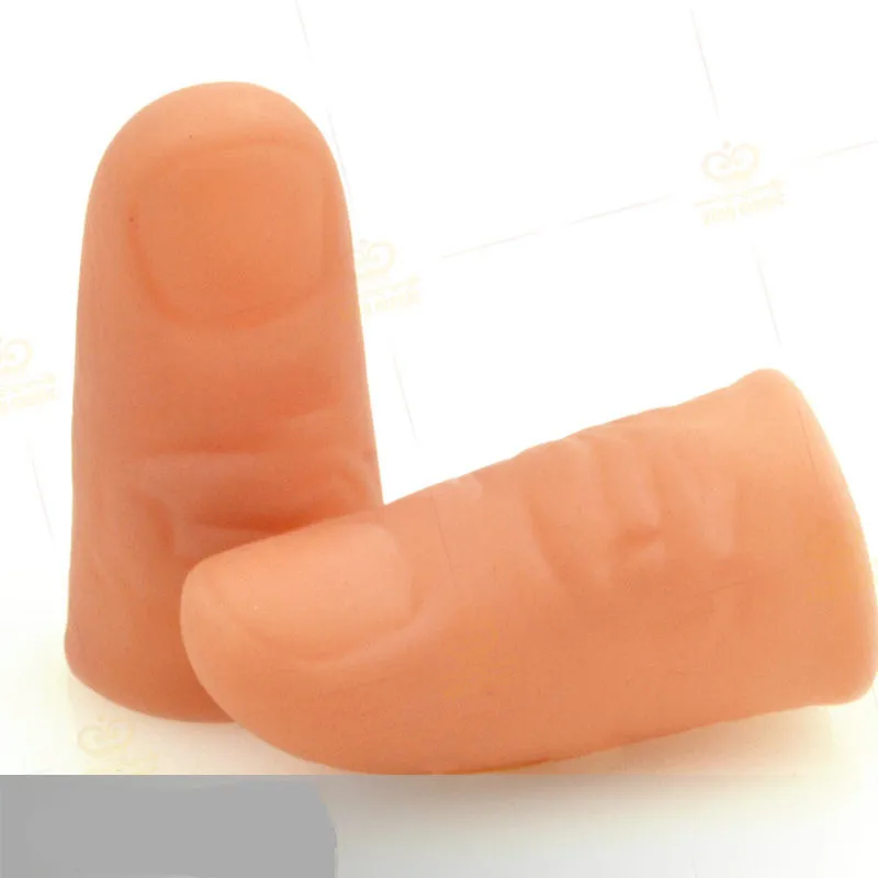 

300Pcs Simulation Fake Soft Thumb Tip Finger Fake Magic Trick Close Up Vanish Appearing Finger Trick Props Toy Best Prank Party