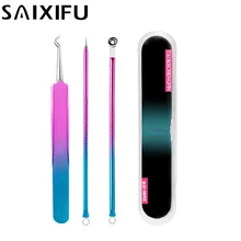 3 шт./компл. акне угрей удаления акне экстрактор иглы комплект изгиб изогнутые прыщи косметический пинцет Уход за лицом инструмент BT50