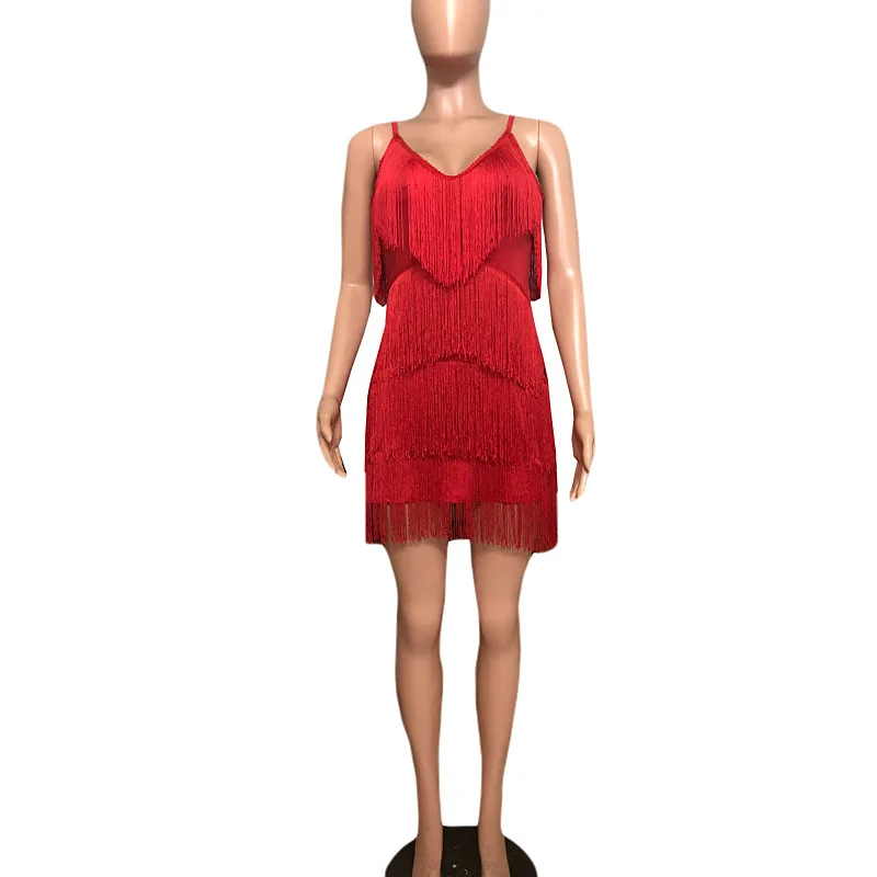 Multilayer Fringe Bodycon Party Dress (3 Colors) Queerks™