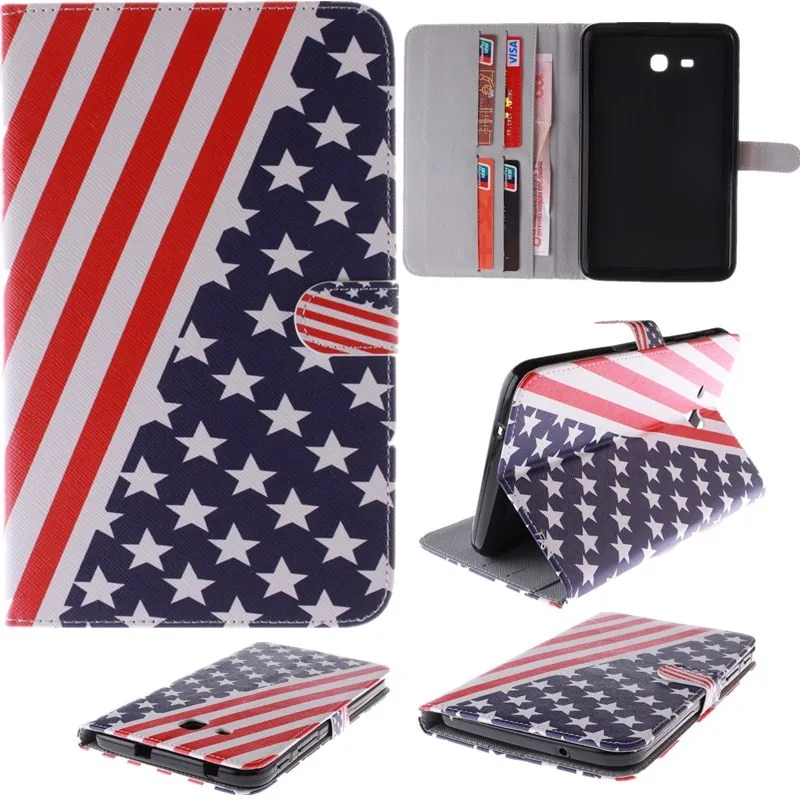 Fashion Painted Flip PU Leather s Case For Samsung Galaxy Tab 3 Lite Case For Samsung Galaxy Tab 3 7.0 T110 T111 Tablet Cover (77)