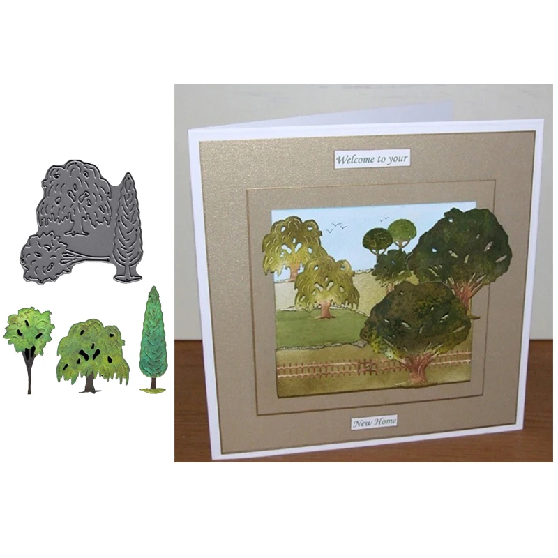

Three Trees Metal Cutting Dies Stencils for DIY Scrapbooking Album Stamp Card Embossing New 2019 Die Cut