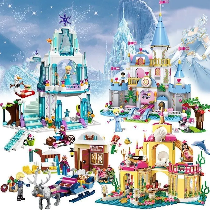 

JG301 316pcs Princess Serie Elsa Magical Ice Castle Set Educational Building Block Bricks Toy for kids Compatible legoe Friends