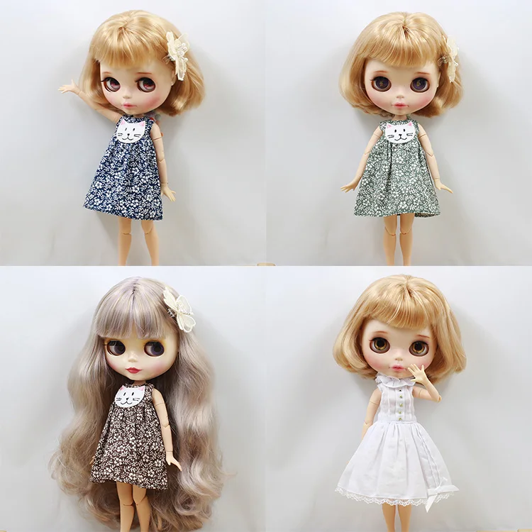 

Blyth doll clothes new summer simply style sleeveless flower dress available for Blyth AZONE Licca doll accessories