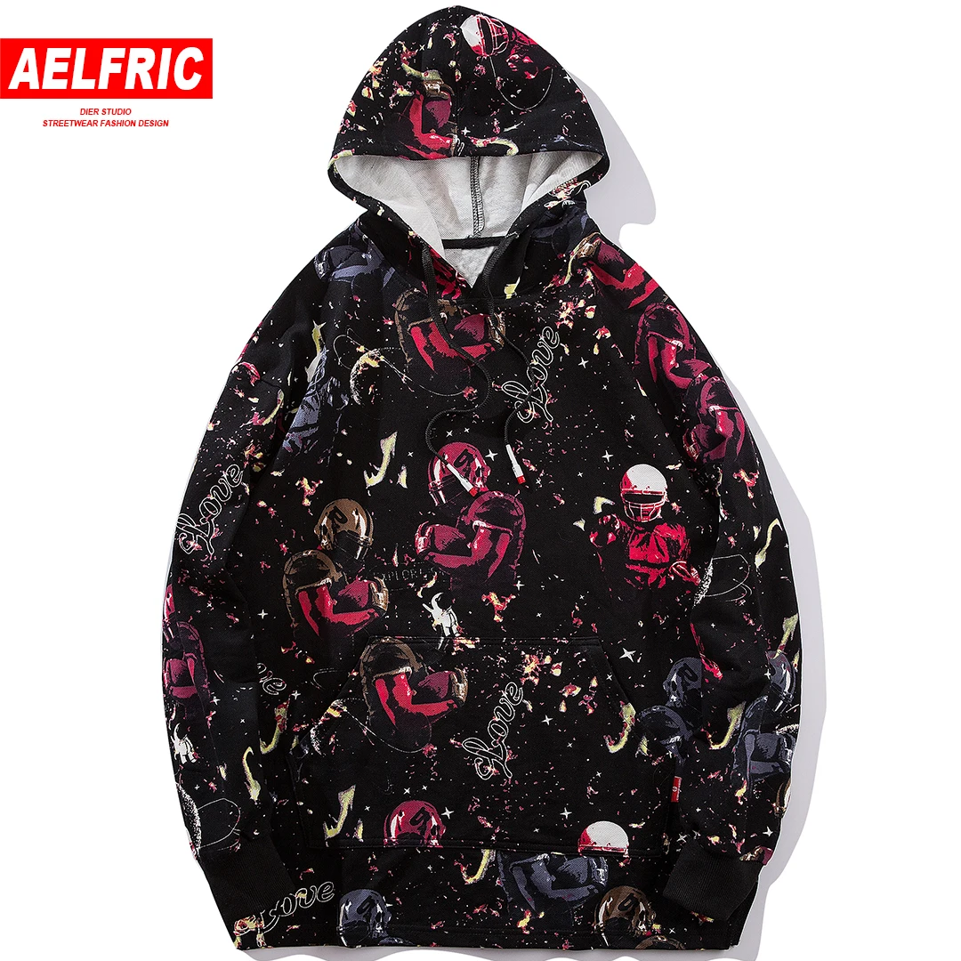 

AELFRIC 3d Graffiti Print Hoodies Sweatshirts Men Hip Hop Pullover Harajuku Streetwear Casual Hoodie Skateboard Sportswear Kt07