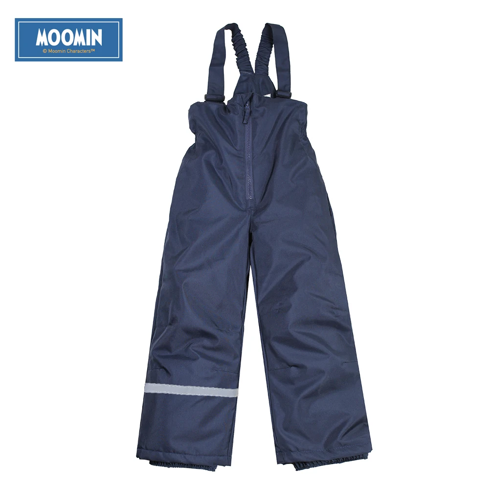 Moomin/зимние штаны на молнии; Новинка года; однотонные зимние брюки из полиэстера на молнии для мальчиков; водонепроницаемые комбинезоны для детей