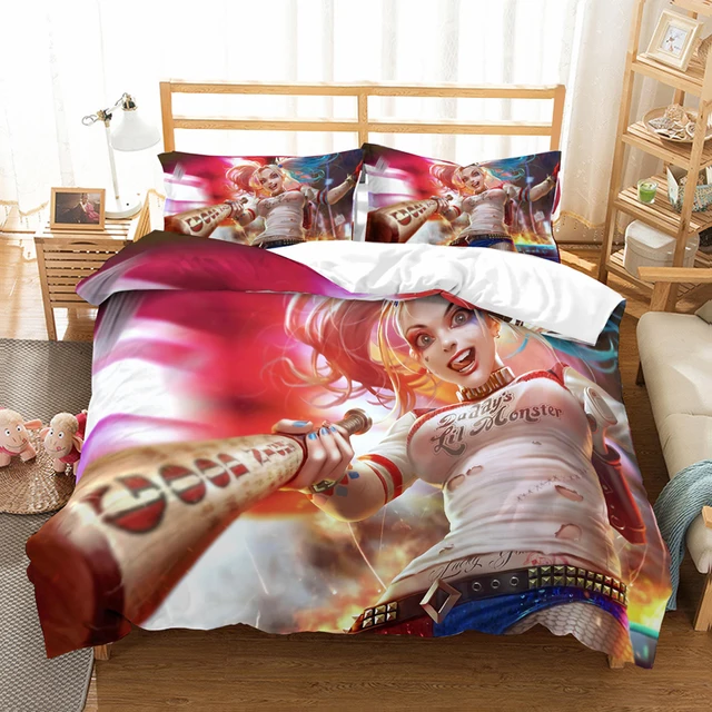 Suicide Squad Cartoon Harley Quinn 3D bedding set The Joker comforter