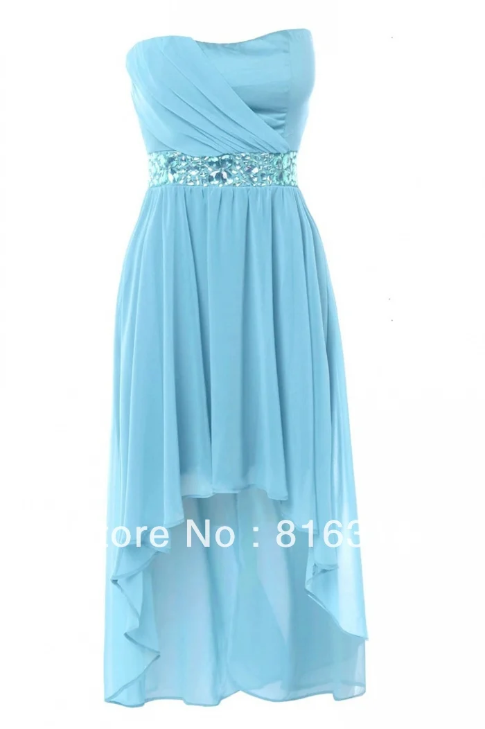 New Arrival High Low Bidesmaid Dress Turquoise Blue Bridesmaid Dresses