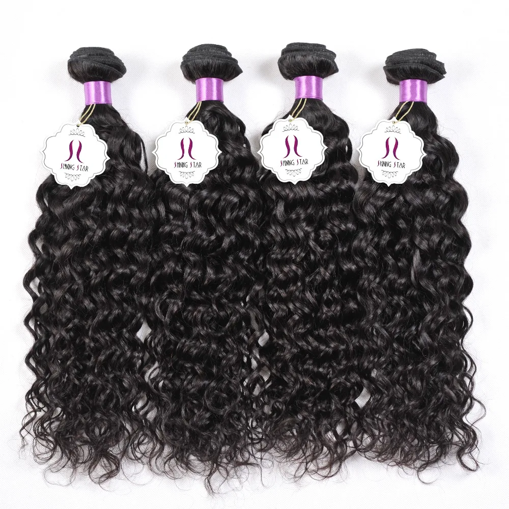 Brazilian Hair Natural Water Wave Bundles Shining Star 100% Human Hair Bundles 1/3/4 Pcs Non Remy Weave Extensions Weft Notangle Brazilian Hair Natural Water Wave Bundles Shining Star 100% Human Hair Bundles 1/3/4 Pcs Non Remy Weave Extensions Weft Notangle