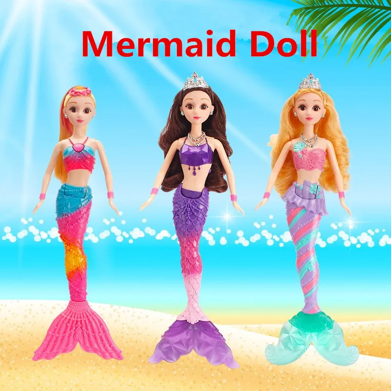 

Original Brand Colorful Lights Mermaid Doll 35cm Princess Barbie Dolls for Girls Toys Best Children Gift With Color Box