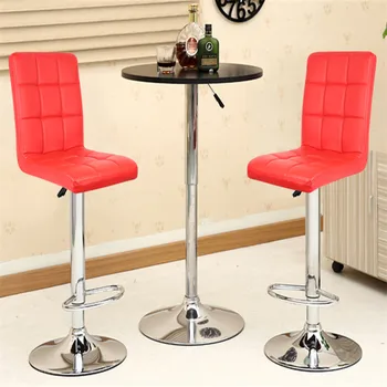 

2 Pcs Synthetic Leather Swivel Bar Stools Chairs Height Adjustable Bar Stools Modern Pneumatic Heavy-duty Counter Pub Chair HWC