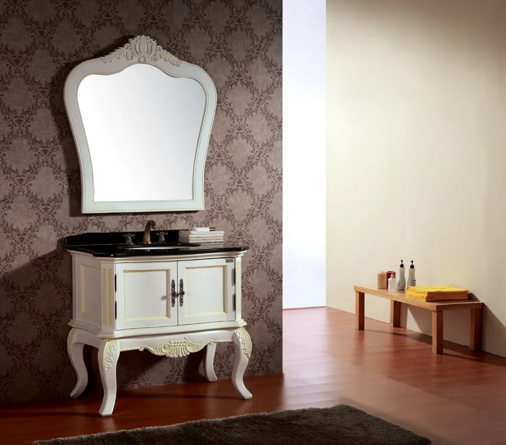 Solid Wood Bathroom Cabinet Free Standing Storage Sink Vanity With Solid Wood Bathroom Cabinet Free Standing Storage Sink Vanity With Mirror Modern In Vanities From Home Improvement On