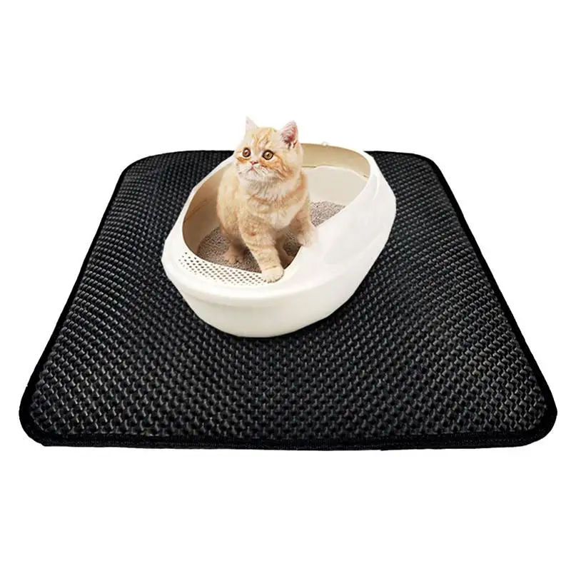 

Cats Litter Mat Pad Double-Layer EVA Waterproof Pets Portable Wearable Trapper Mats Smooth Surface Breathable Holes For Gatos