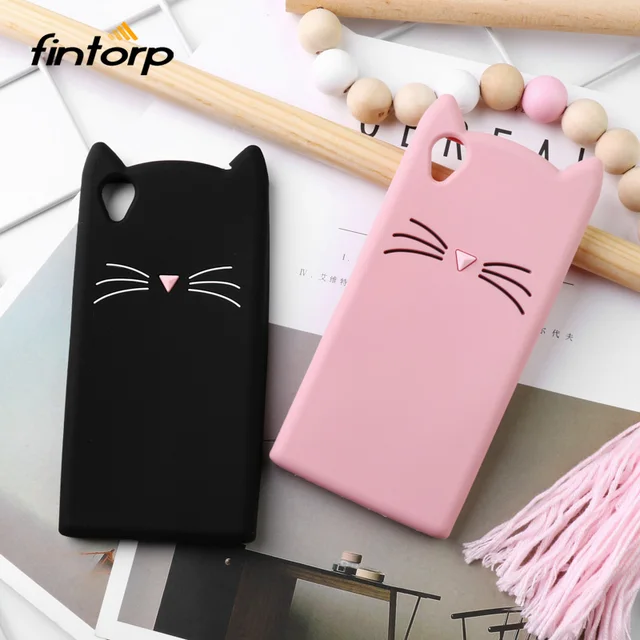 Special Offers Fintorp 3D Silicone Case For Sony Xperia XA1 Ultra L1 L2 Cases Cute Cat Ear Silicone Cover For OnePlus 5 6 5T 3 Protective Cover