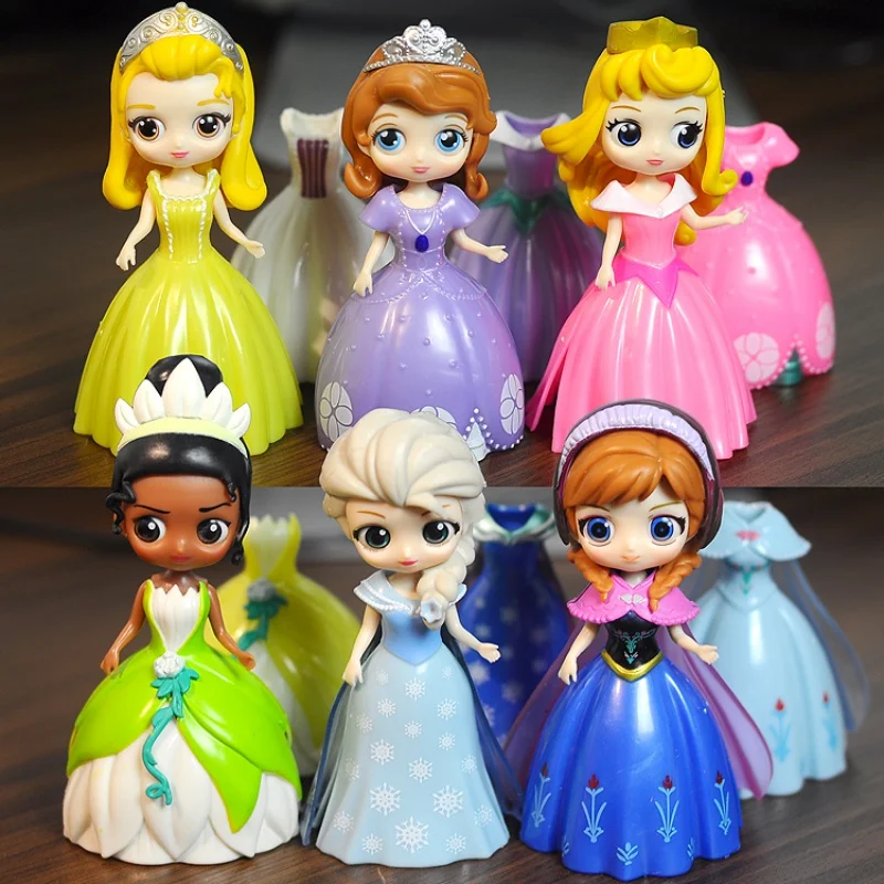 6 шт. Disney Замороженные Куклы Эльзы из мультфильма Холодное сердце белый купальник
